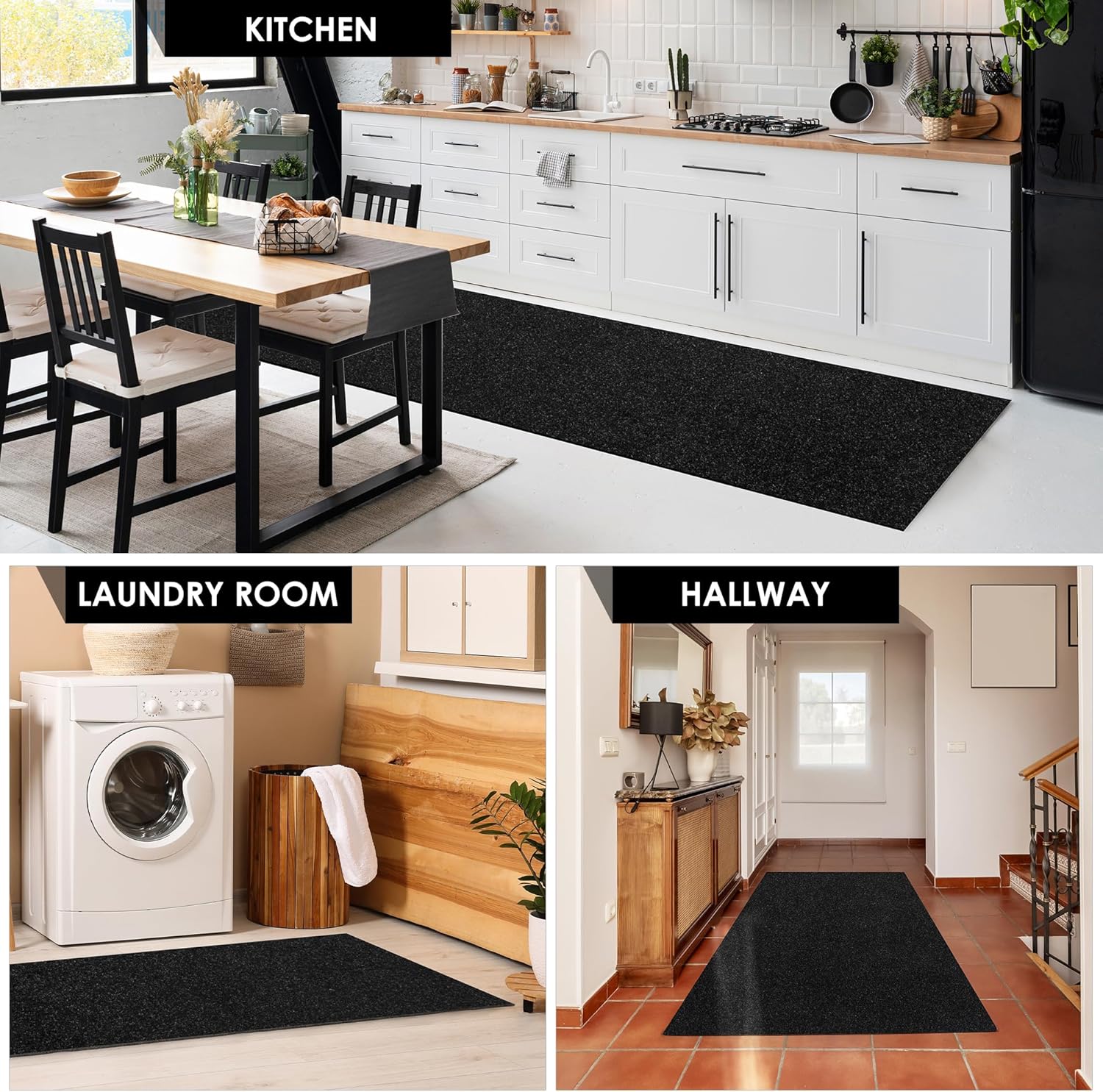 koloko 2ft x 2ft Runner Rug Non-Slip Outdoor Indoor Carpet Runner Custom Size Floor Runners Area Rugs Mat with Rubber Backing for Hallway Entryway Balcony Patio Kitchen Garage Stair Laundry