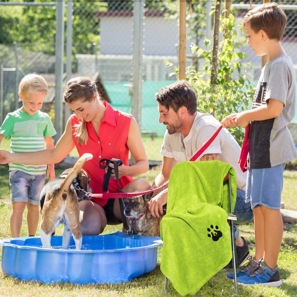 Dogvingpk Medium Dog Towel 4 Pack, Super Absorbent Soft Quick Drying Microfiber Pet Bath Towels for Medium & Small Dogs (M-36" * 28", 2Grey and 2Brown)