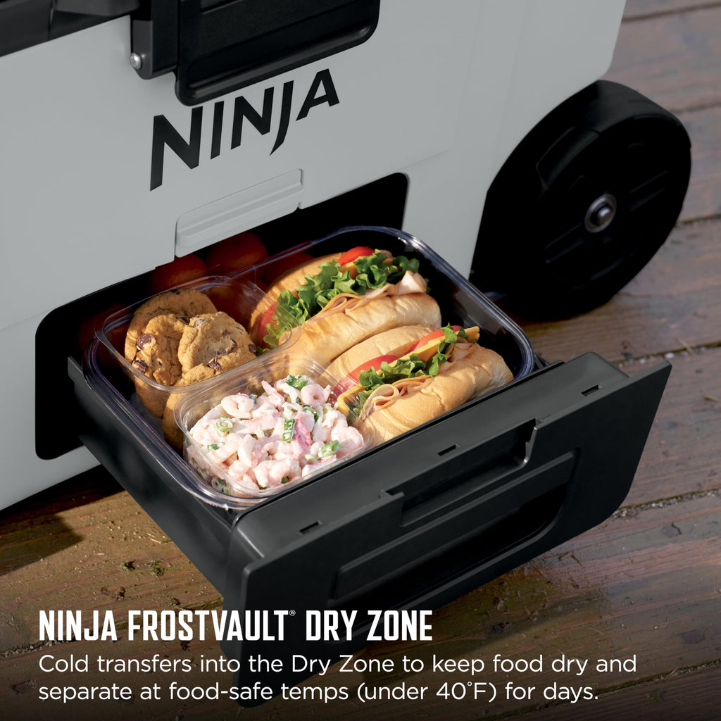 Ninja FrostVault | 65qt Wheeled Cooler with Cold Dry Zone | Integrated Fridge-Temp Dry Storage Drawer | Premium Heavy-Duty Insulated Cooler | Keeps Ice for Days | Charcoal Gray | FB265CG