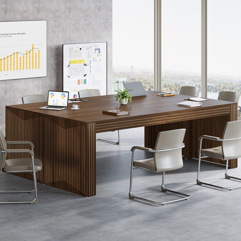 Tribesigns 79-Inch Extra Long Desk, Two Person Double Desk for Home Office, Wooden Long Computer Desk Writing Table for Office, Coffee Brown