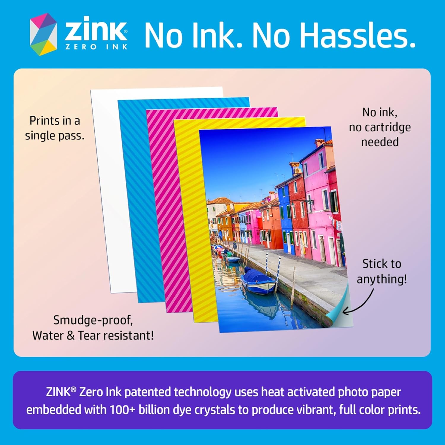 HP Sprocket Portable 2x3 Instant Photo Printer (Luna Pearl) Zink Paper Bundle