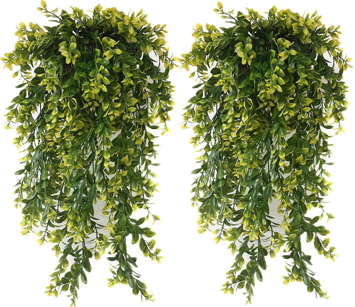 Christmas Decor Artificial Plants, PASYOU Gold Fake Antlers Plastic Grass Shrubs Leaves Indoor Outdoor Home Garden Party Hotel Verandah Wedding Event Faux DIY Decoration - 30 Inch Golden 2 Bunches
