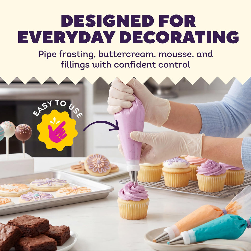 Wilton Disposable Decorating Bags - Piping, Icing & Cake Decorating - Perfect for Baking Creations - Baking Accessories - Packaging May Vary - 12-Inch, 100 Count