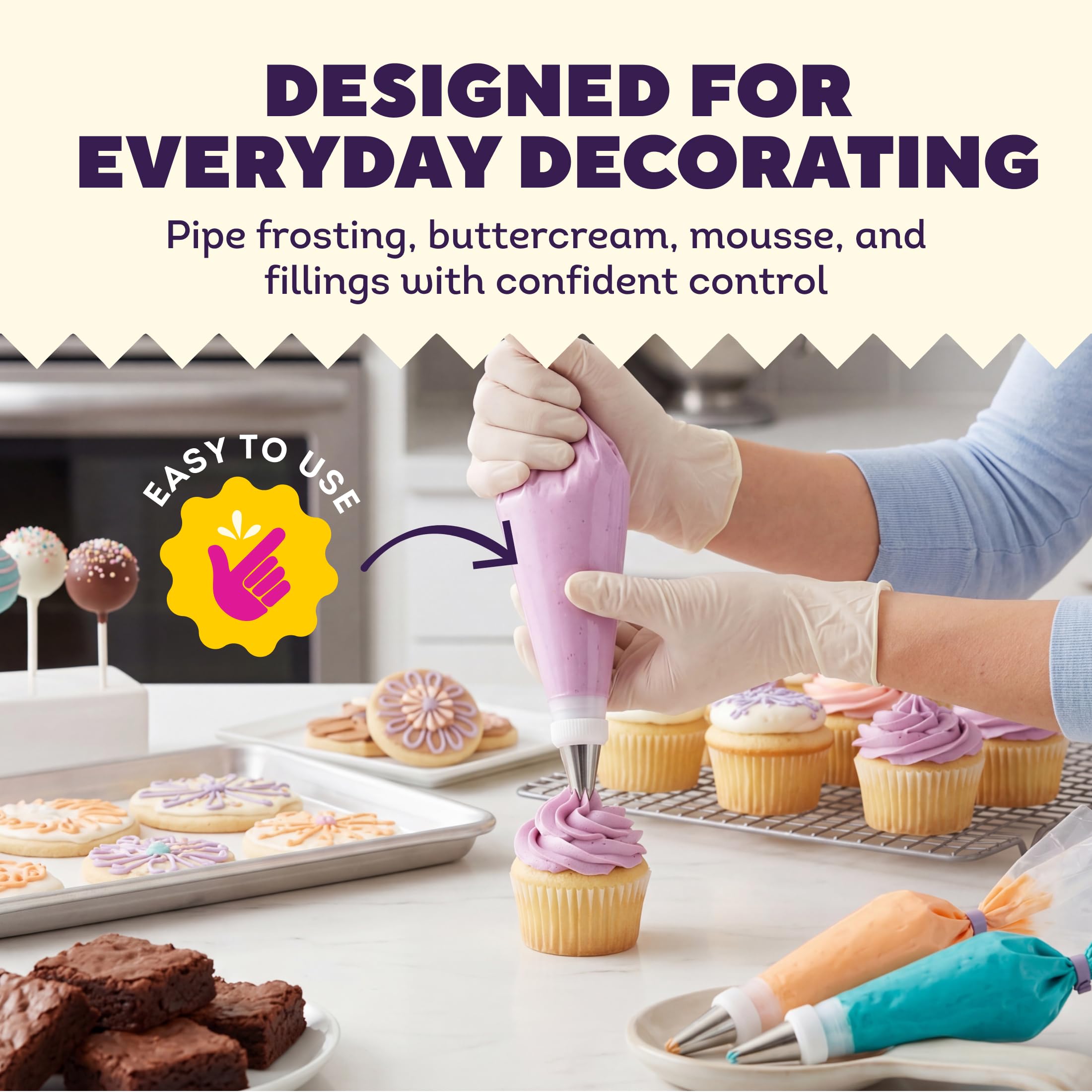 Wilton Disposable Decorating Bags - Piping, Icing & Cake Decorating - Perfect for Baking Creations - Baking Accessories - Packaging May Vary - 12-Inch, 100 Count