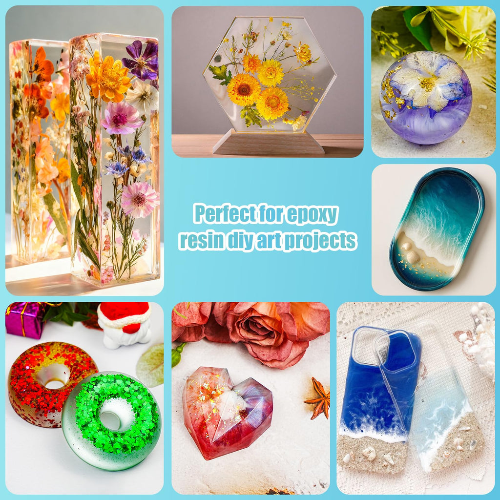 Epoxy Resin Kit, 1Gallon Kit Crystal Clear Resin Epoxy, Bubble Free, No Yellowing, UV Resistant, Food Safe with, Easy Mix 1:1 for DIY Crafts Jewelry Making
