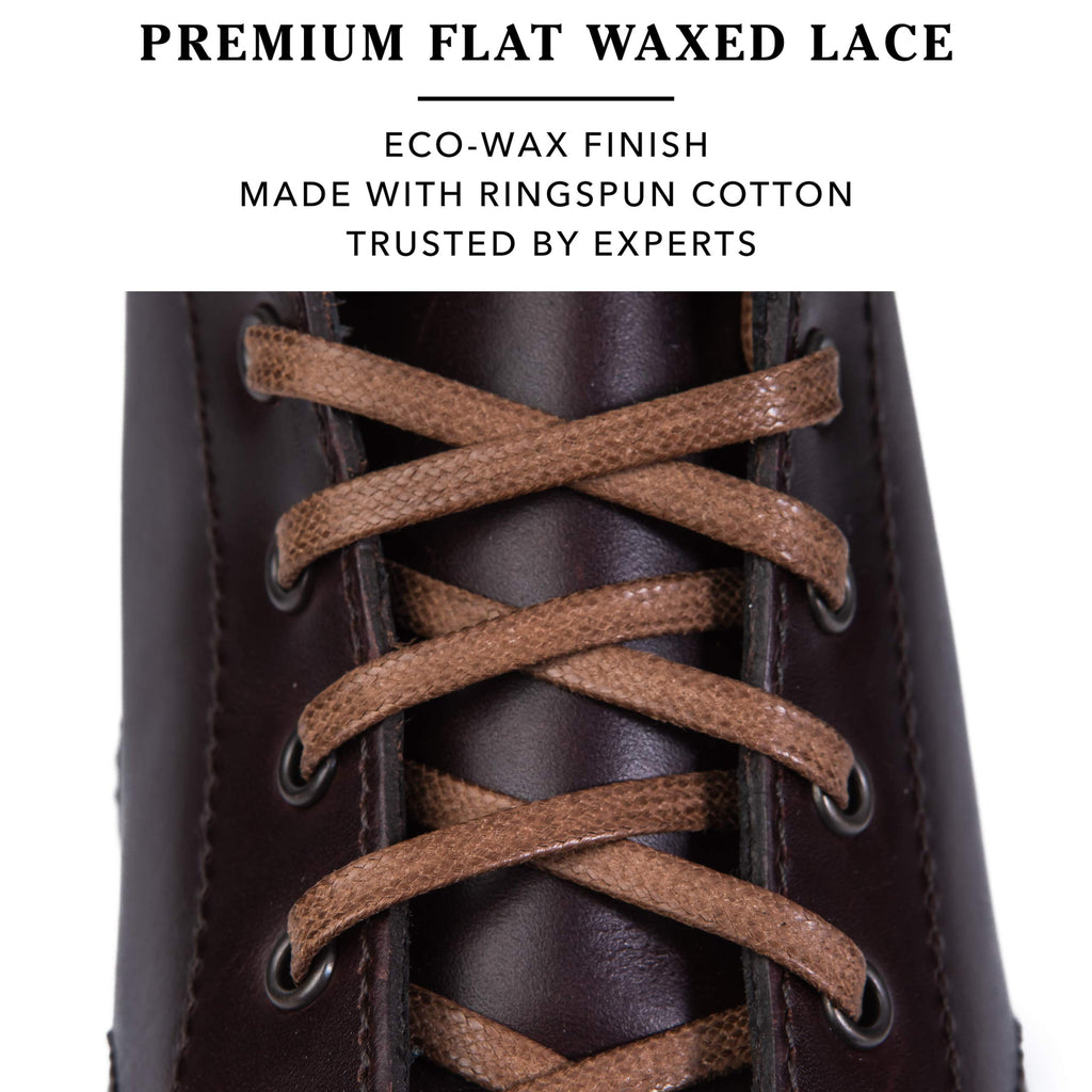 Premium Flat Waxed Cotton Boot Laces - Cobbler's Choice Shoe Laces - Durable and Beautiful!