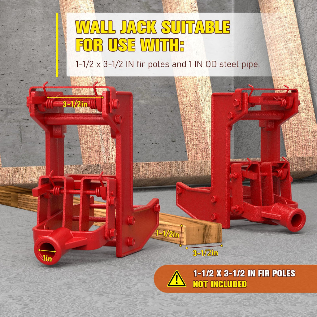 Sebupar Wall Jack, Portable Wall Jacks for Framing, Use with 1-1/2 X 3-1/2 in Fir Poles Or 1 in Od Steel Pipe, Malleable Casting Iron Wall Jack for Lifting Wall Beams, Capacity of Lifting 1,000 lbs