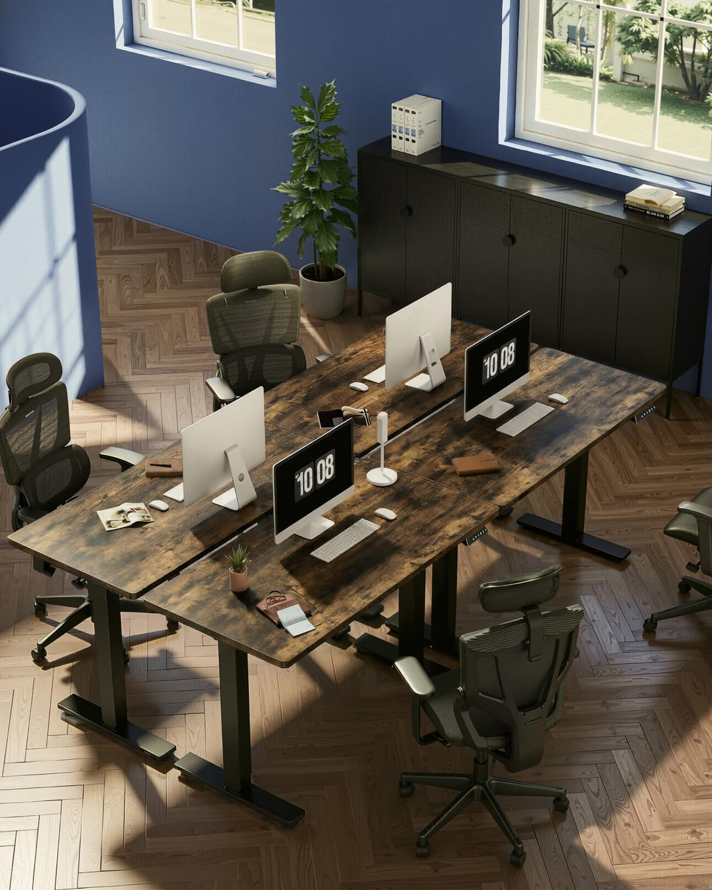 FLEXISPOT EN1 One-Piece Standing Desk, Electric Adjustable with 4 Memory Presets, 176 LBS Capacity, Stable & Quiet, Seamless Desktop for Home Office & Dual Monitors, 40"x24" Black