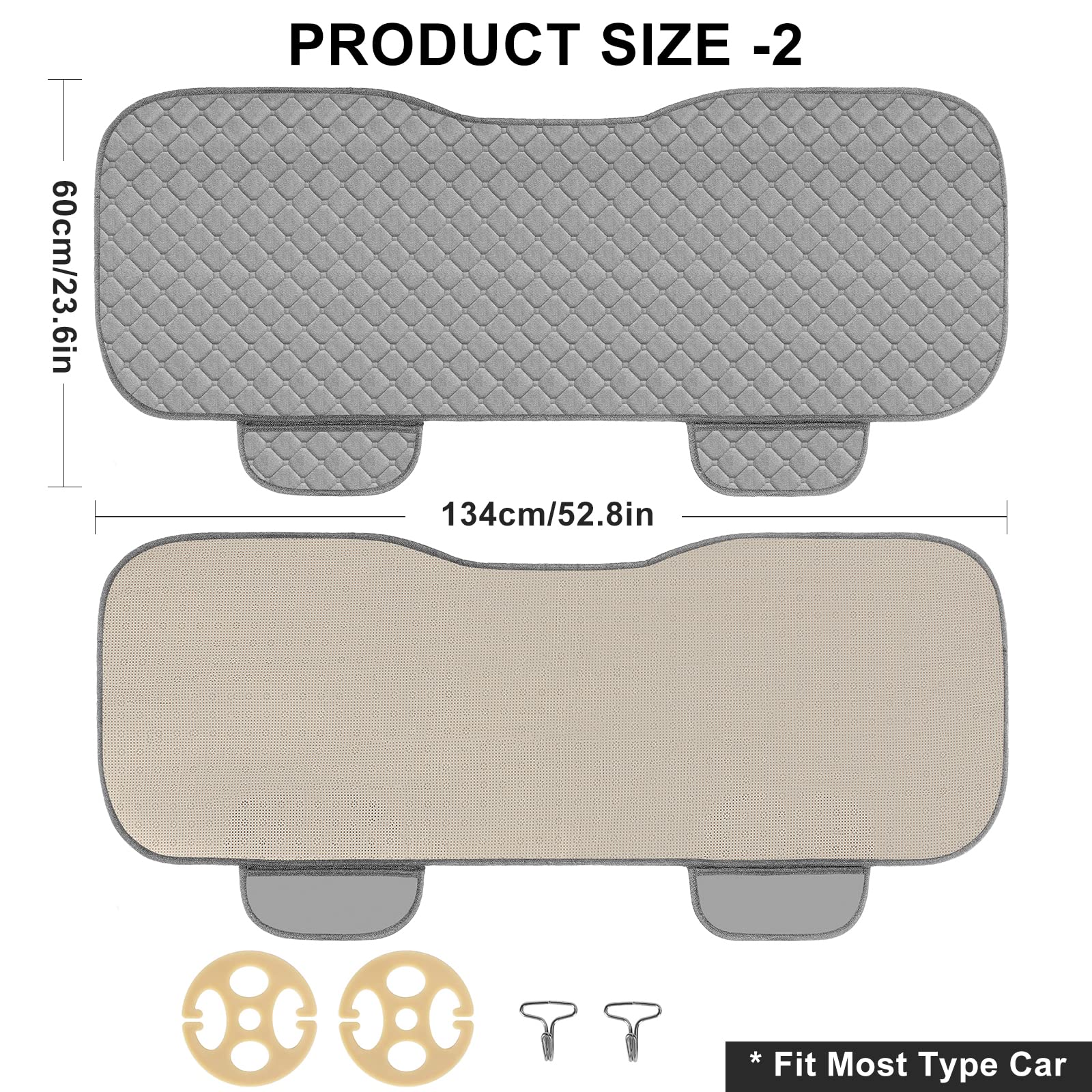 surpassme Comfortable Car Seat Covers Universal Front Seat Covers for Car Accessories, Padded Car Interior Covers for Automotive, SUV, Truck, and Van(Black)