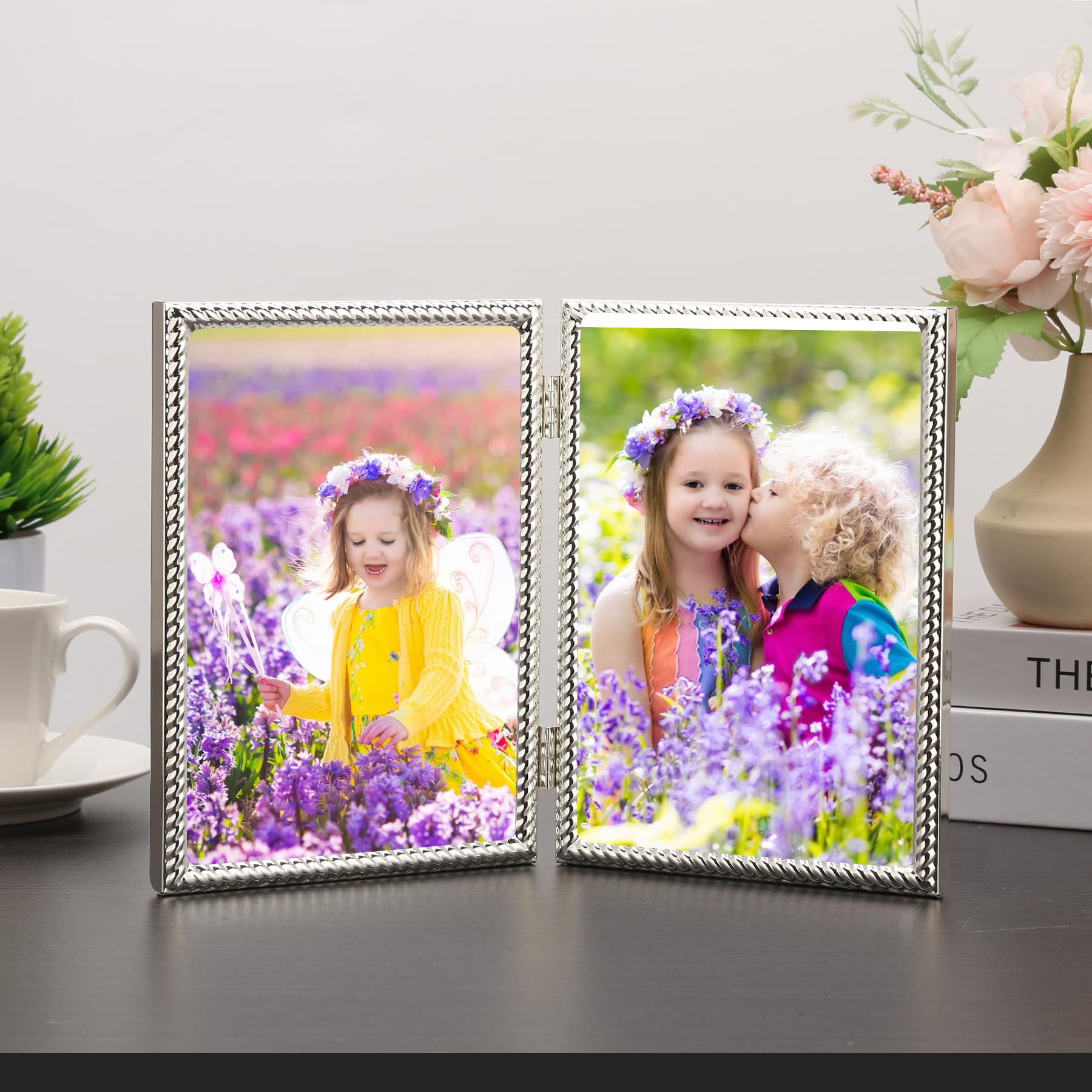 4x4 Gold Rope Design Metal Picture Frame With Mat for 3x3'', Premium Velvet Backing Real Glass Front Desktop & Wall Display Elegant Home Decor