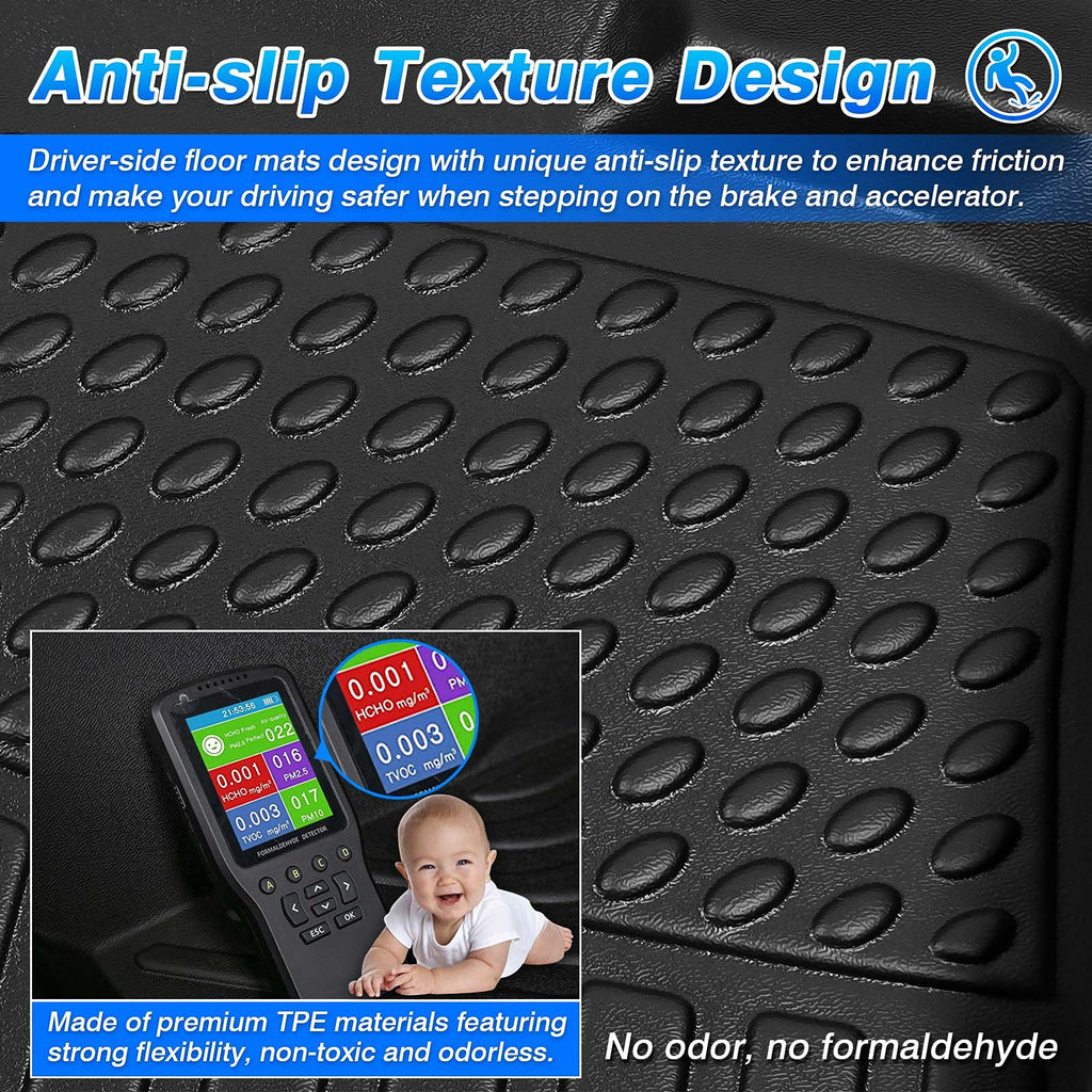 Cartist Floor Mats Compatible with Kia EV6 2022 2023 2024 2025 2026 Accessories All Weather Floor Liner Front & Rear 2 Rows Car Carpet Protection TPE Odorless