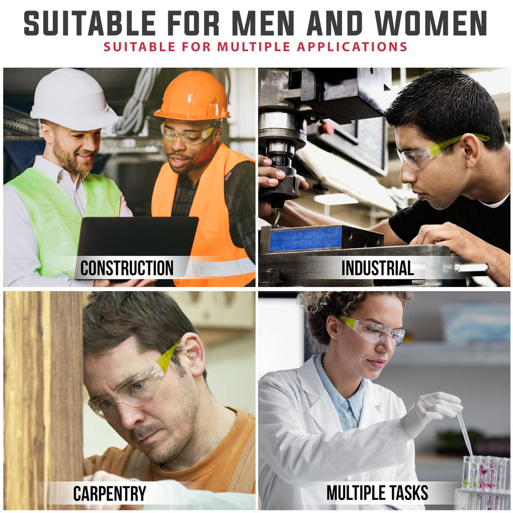 BISON LIFE Clear Safety Glasses – ANSI Z87.1 Certified Scratch & Impact Resistant Eye Protection Goggles for Men & Women