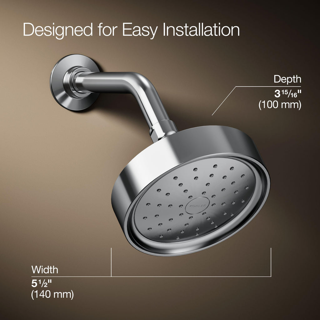 Kohler 965-AK-CP Purist® Single-function showerhead, 2.5 gpm, Polished Chrome