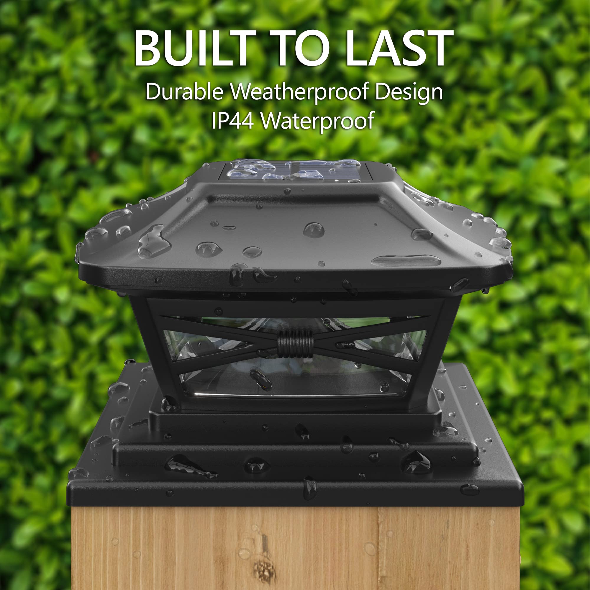 Davinci Lighting Renaissance Solar Outdoor Post Cap Lights - Includes Bases for 4x4 5x5 6x6 Posts - Bright LED Light - Pearl White (1 Pack)