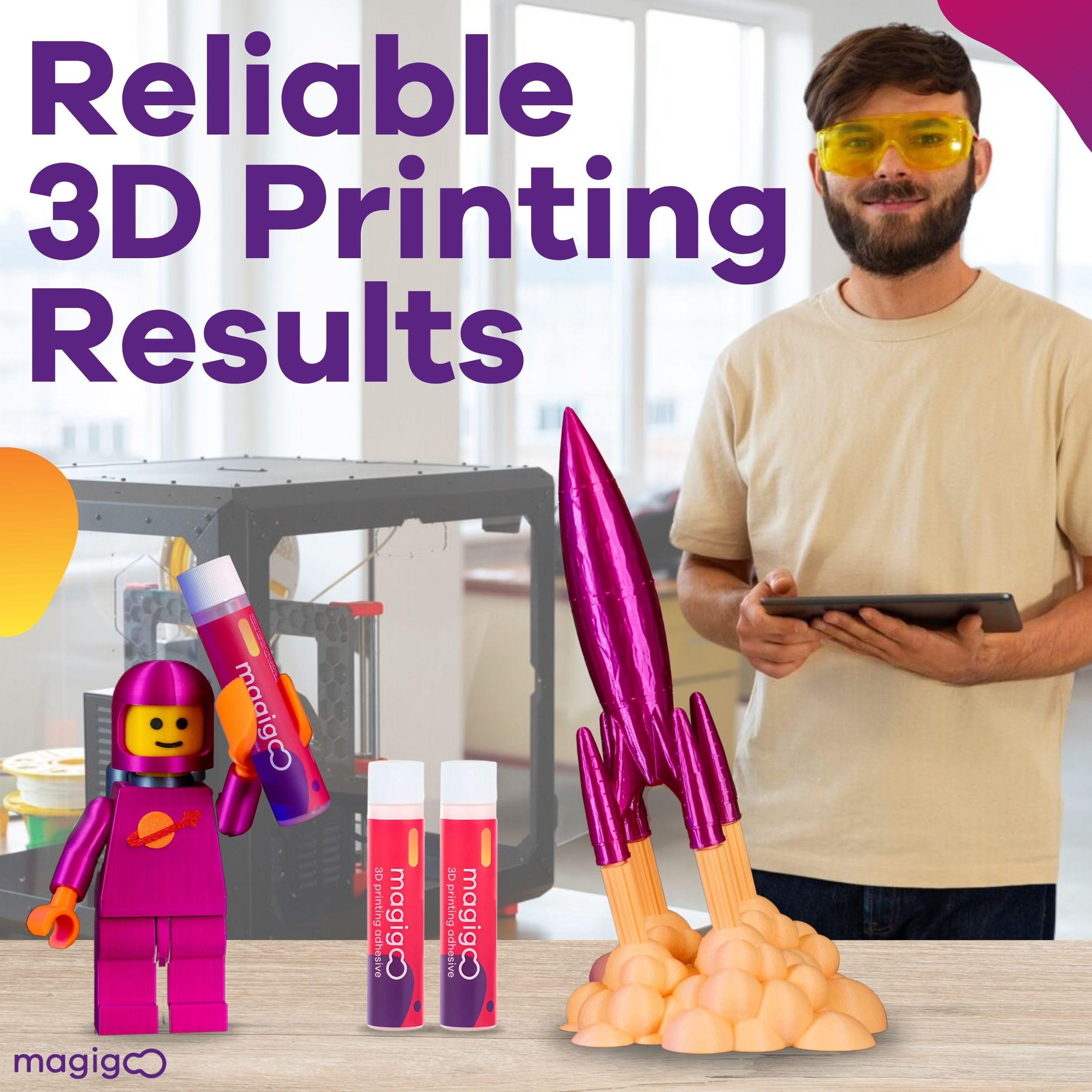Magigoo - MO2016 All-in-One 3D Printer Adhesive Glue - ABS, PLA, PETG, HIPS, and TPU Flex Filament on Glass, PEI, Buildtak, Kapton - 3D Printing Accessories, Supplies, and Materials (50mL)