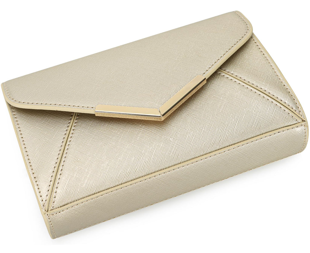 DEXMAY Women Envelope Clutch Faux Saffiano Leather Evening Handbag Foldover Clutch Bag Formal Dressy Purse