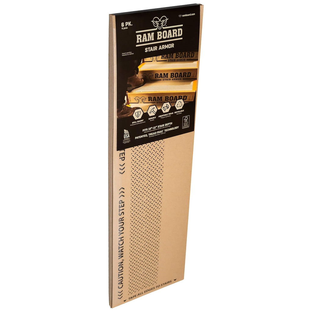 Ram Board Stair Armor for Temporary Stair Protection, 1.58 feet x 2.83 feet (6 Pack)