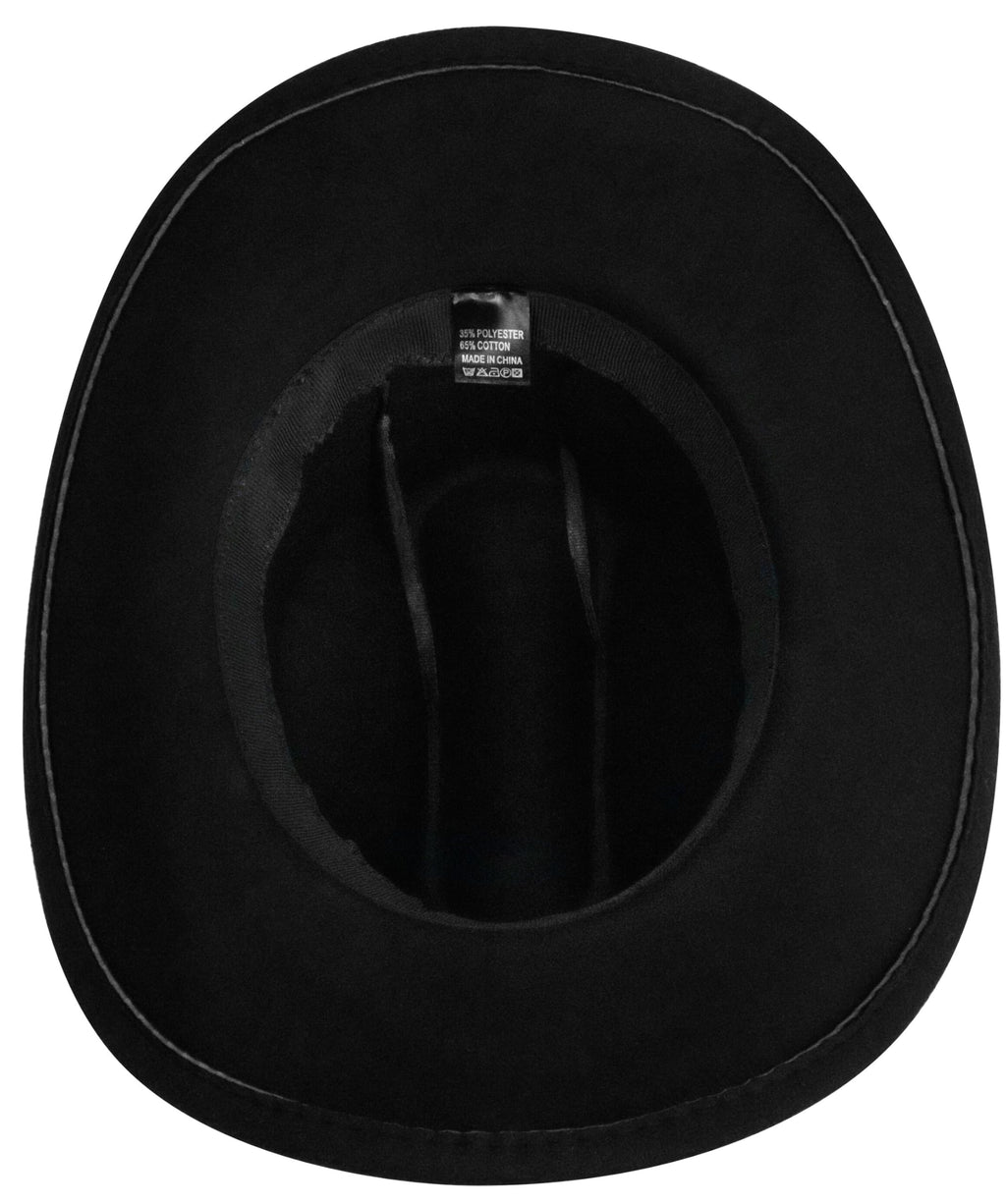 Vintage Western Cowboy Hat for Men Women - Wide Brim Cowgirl Fedora Hats with Braided Rope Band M