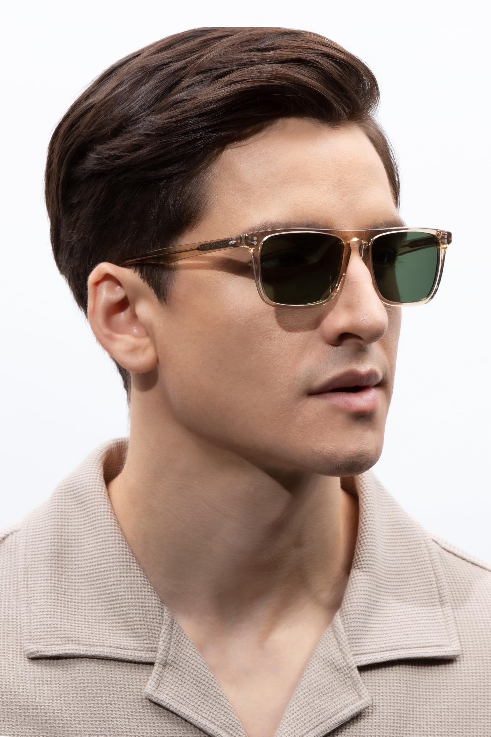 CARFIA Retro Polarized Sunglasses for Men UV Protection Hand-crafted Acetate Frame Fashion Cool Sun Glasses CA53572