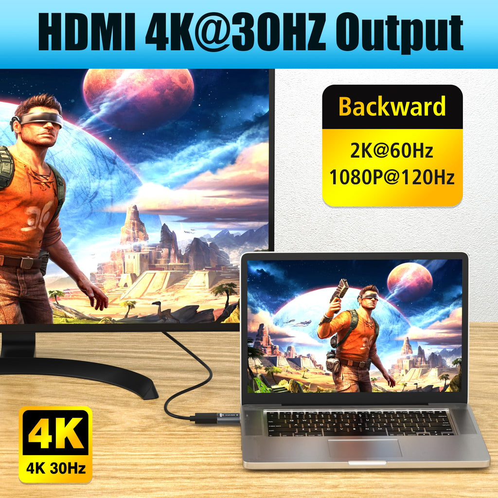 AGVEE 1 Pack Display Port to HDMI 4K@30HZ Adapter, Alloy Shell DP Displayport PC to HDMI Display Coulper Converter, Backward Compatibile with 2K@60HZ 1080P@120HZ Full HDTV, Uni-Directional, Black