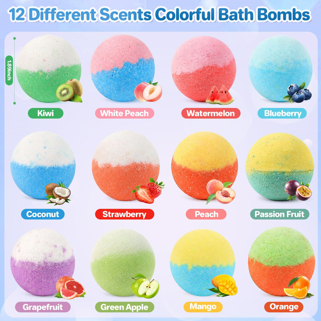 Bath Bombs for Kids with Surprise Inside, 24 Pack Kids Bath Bombs with Toys Inside Gift Set, Kid Bubble Bath Fizzy for Girls Boys with Bath Toys (Classic Edition)