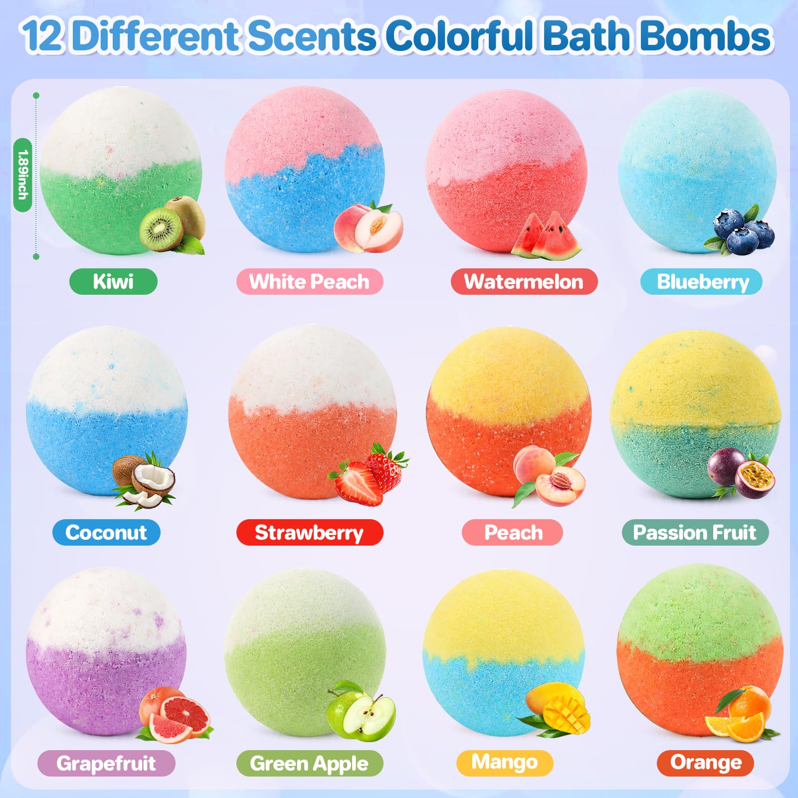 Bath Bombs for Kids with Surprise Inside, 24 Pack Kids Bath Bombs with Toys Inside Gift Set, Kid Bubble Bath Fizzy for Girls Boys with Bath Toys (Classic Edition)