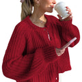 Hixiaohe Cardigan Sweater for Women Long Sleeve Button Y2K Chunky Knit Sweater Fall Casual Open Front Outwear Knitwear Coat