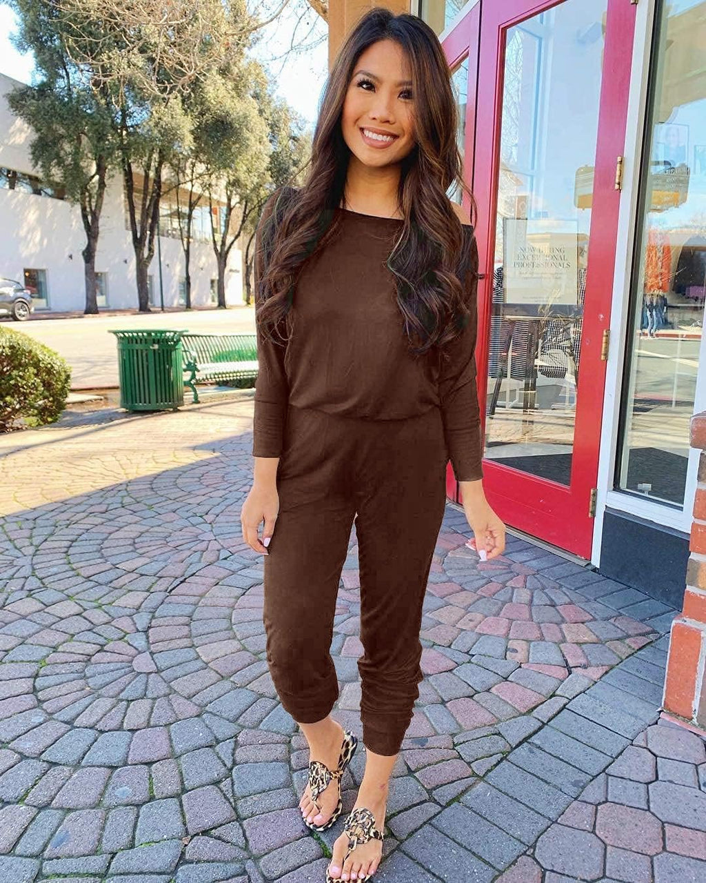 PRETTYGARDEN Jumpsuits for Women Casual 2026 Fall Long Sleeve Off Shoulder Rompers One Piece Travel Outfits Fashion Clothing
