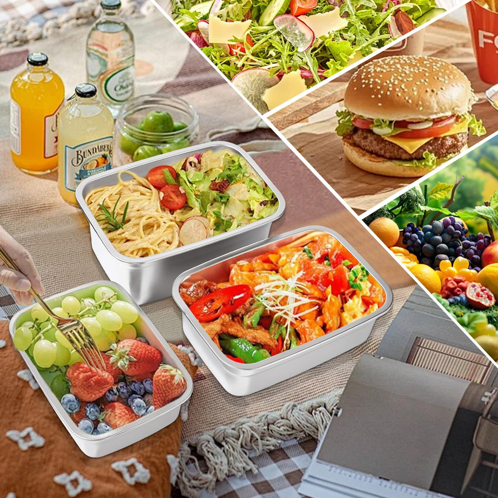 GIUOIDUO 10 Pack Stainless Steel Food Storage Containers with Leak-Proof Lids, 37oz Reusable Metal Meal Prep Lunch Boxes, Stackable, Dishwasher Safe for Snacks, Fruits & On-the-Go Meals, BPA-Free