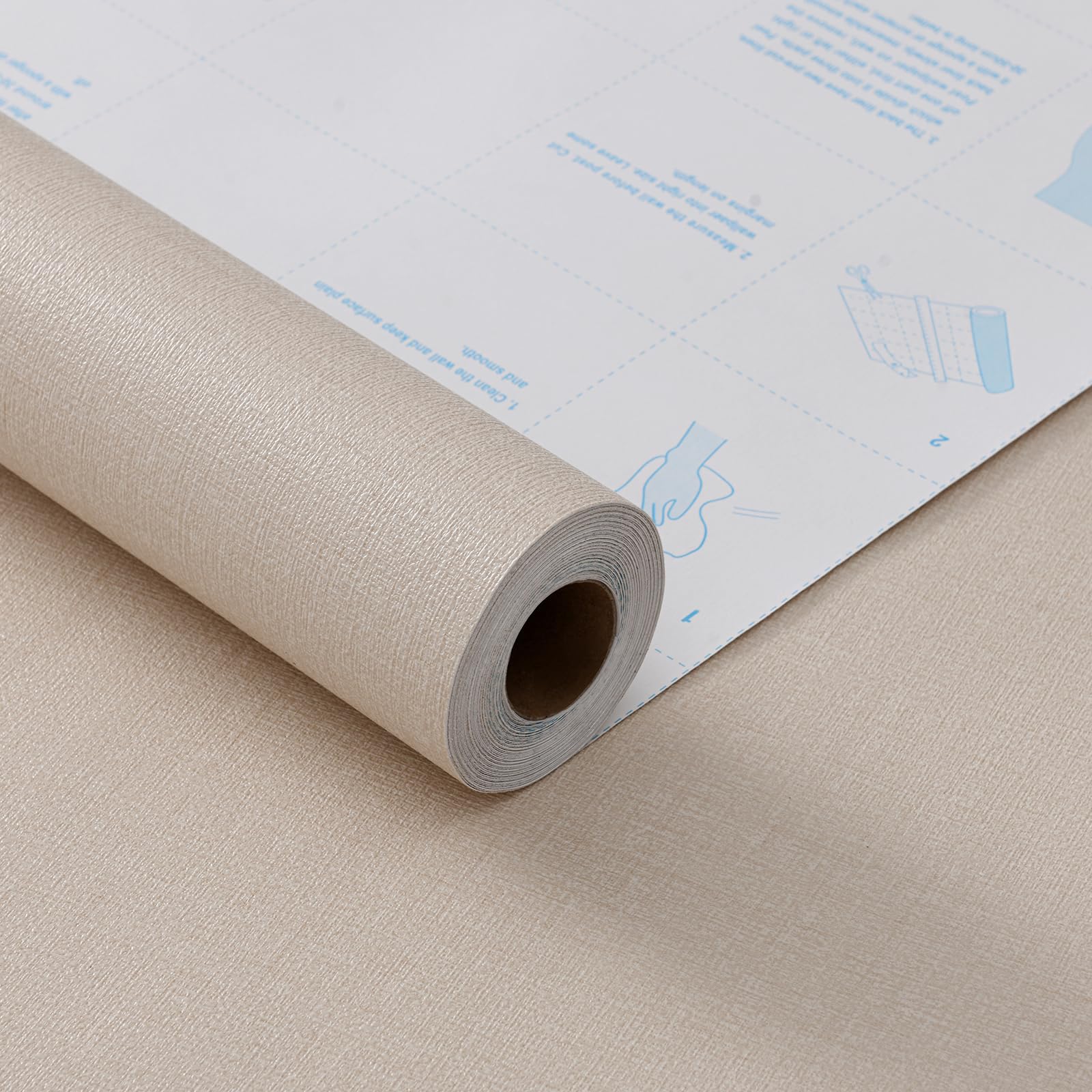 Grasscloth Peel and Stick Wallpaper 20.8"x394" Gray Thick Fabric Textured Linen Classic Faux Grassweave Neutral Removable Wallpaper Vinyl Film Roll for Home Use