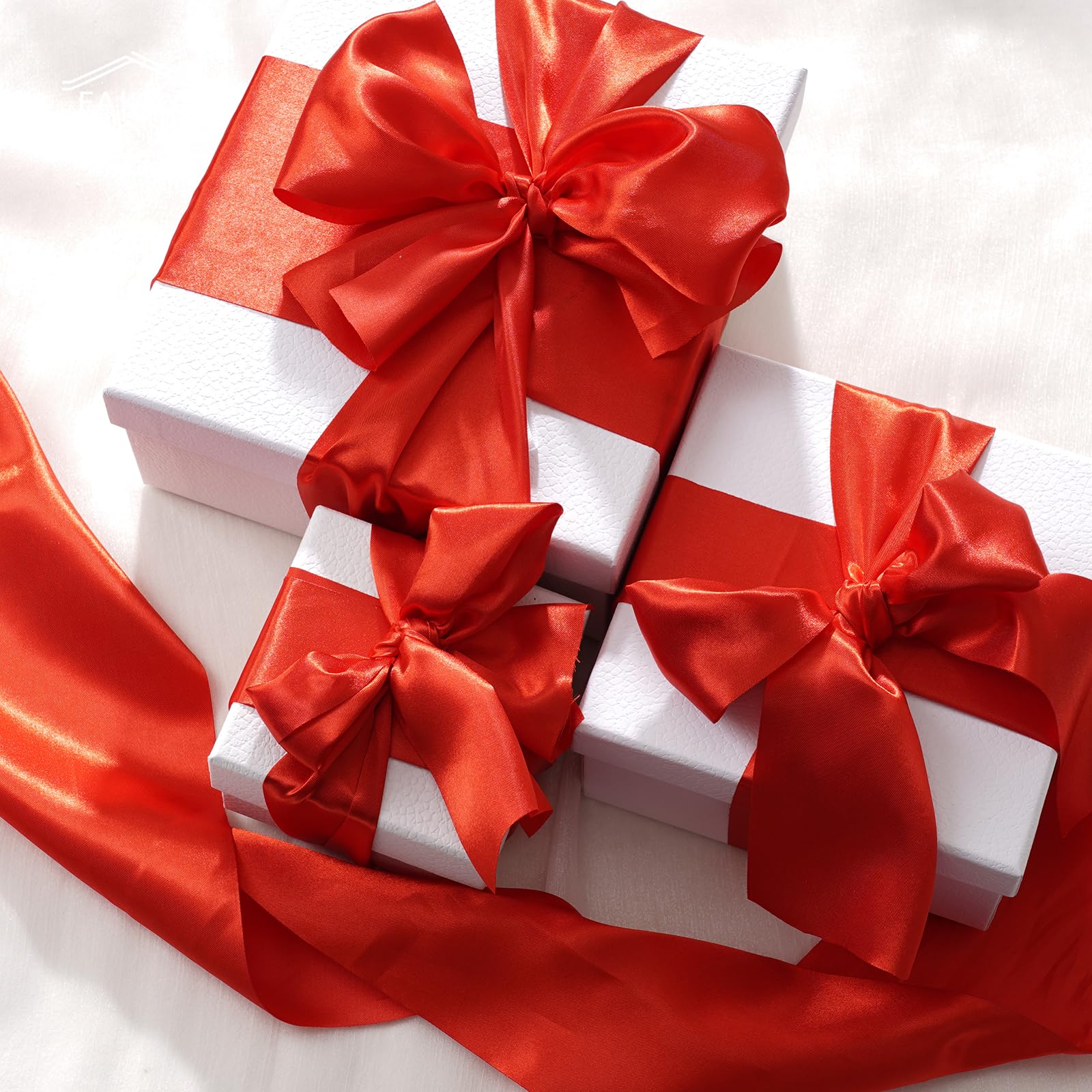 FAKILO Black Satin Ribbon 4 Inch x 22 yd Wide for Grand Opening Business Cuttings Ceremony Bow Christmas Festival Decor