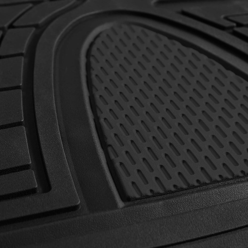 FH Group Automotive Floor Mats - Heavy-Duty Rubber Floor Mats for Cars, Universal Fit Full Set, Climaproof Floor Mats, Trimmable Floor Mats for Most Sedan, SUV, Truck Floor Mats Beige