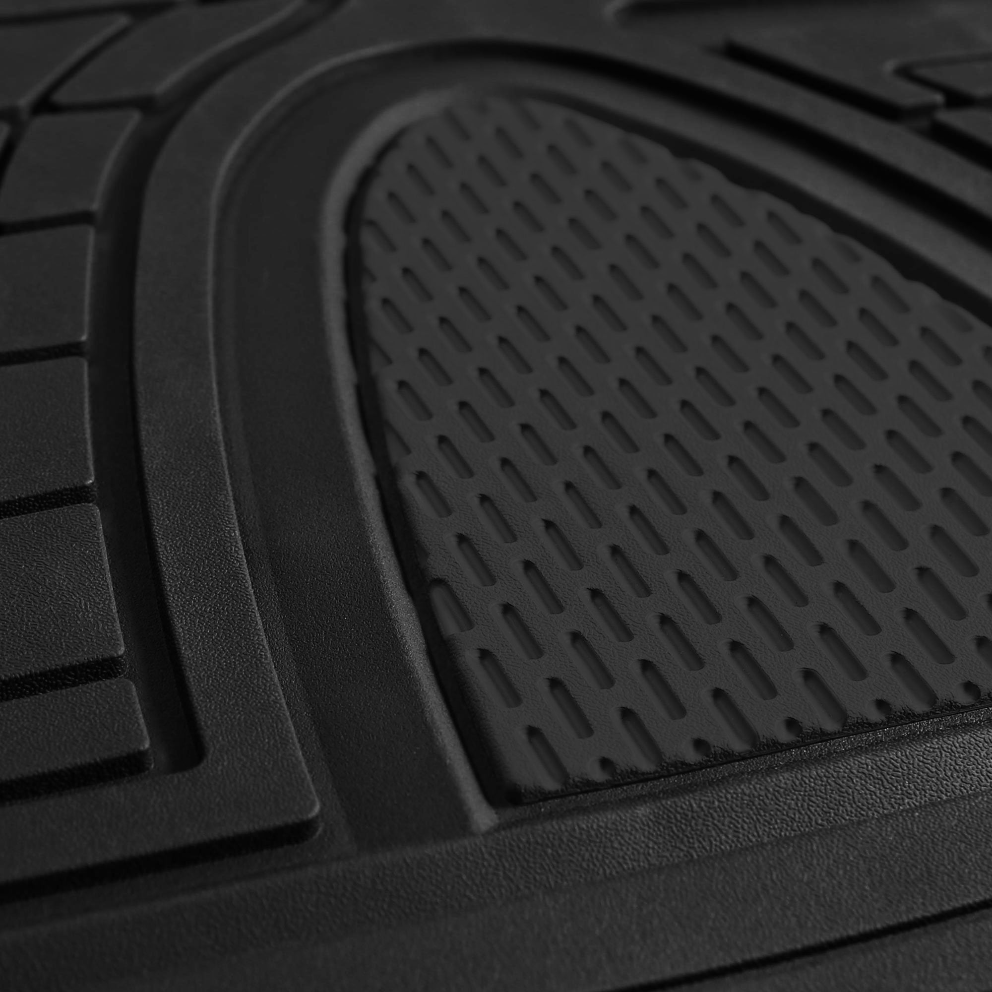 FH Group Automotive Floor Mats - Heavy-Duty Rubber Floor Mats for Cars, Universal Fit Full Set, Climaproof Floor Mats, Trimmable Floor Mats for Most Sedan, SUV, Truck Floor Mats Beige