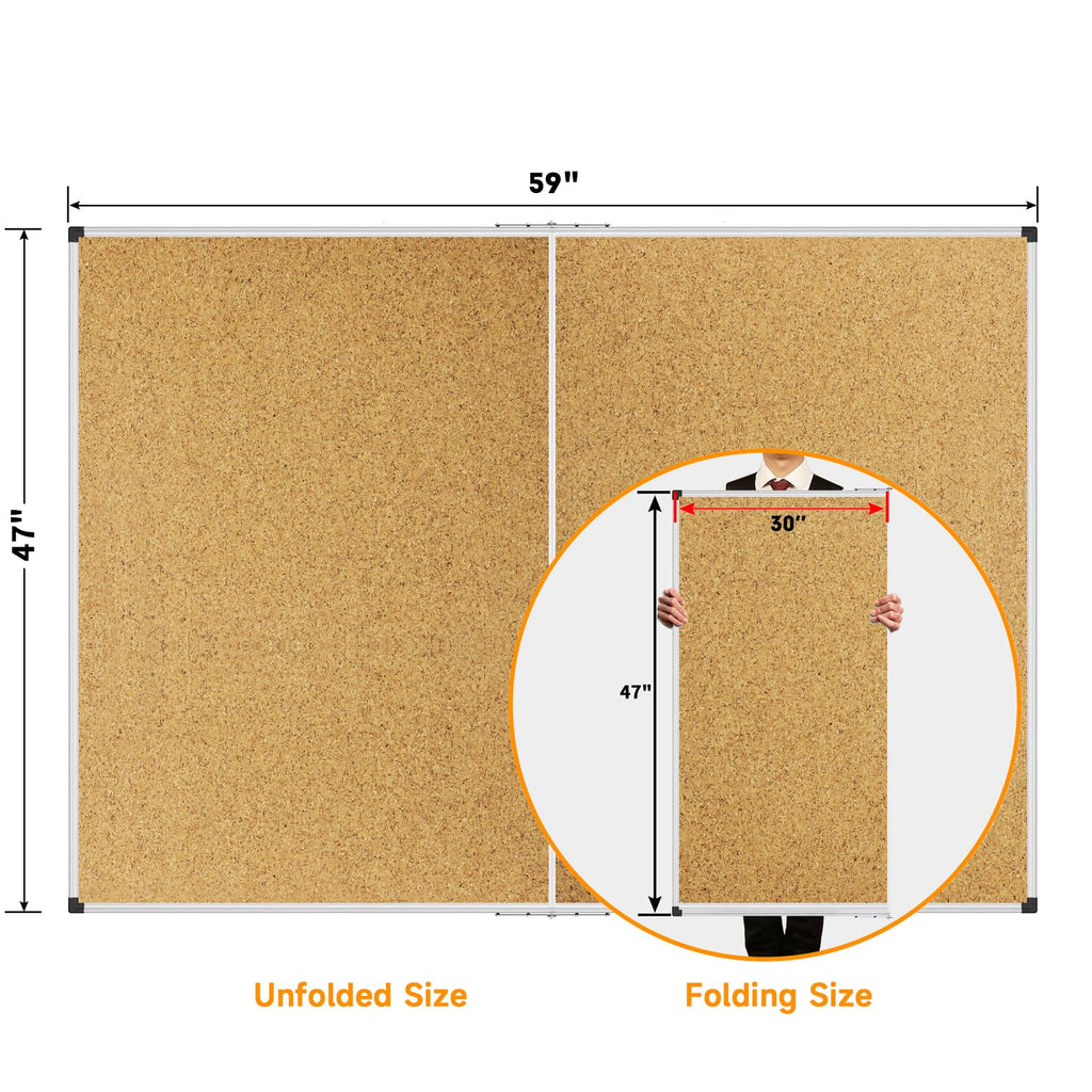 XBoard 24 x 18 Inch Wall-Mounted Office Cork Board, Notice Bulletin Board with Aluminum Frame