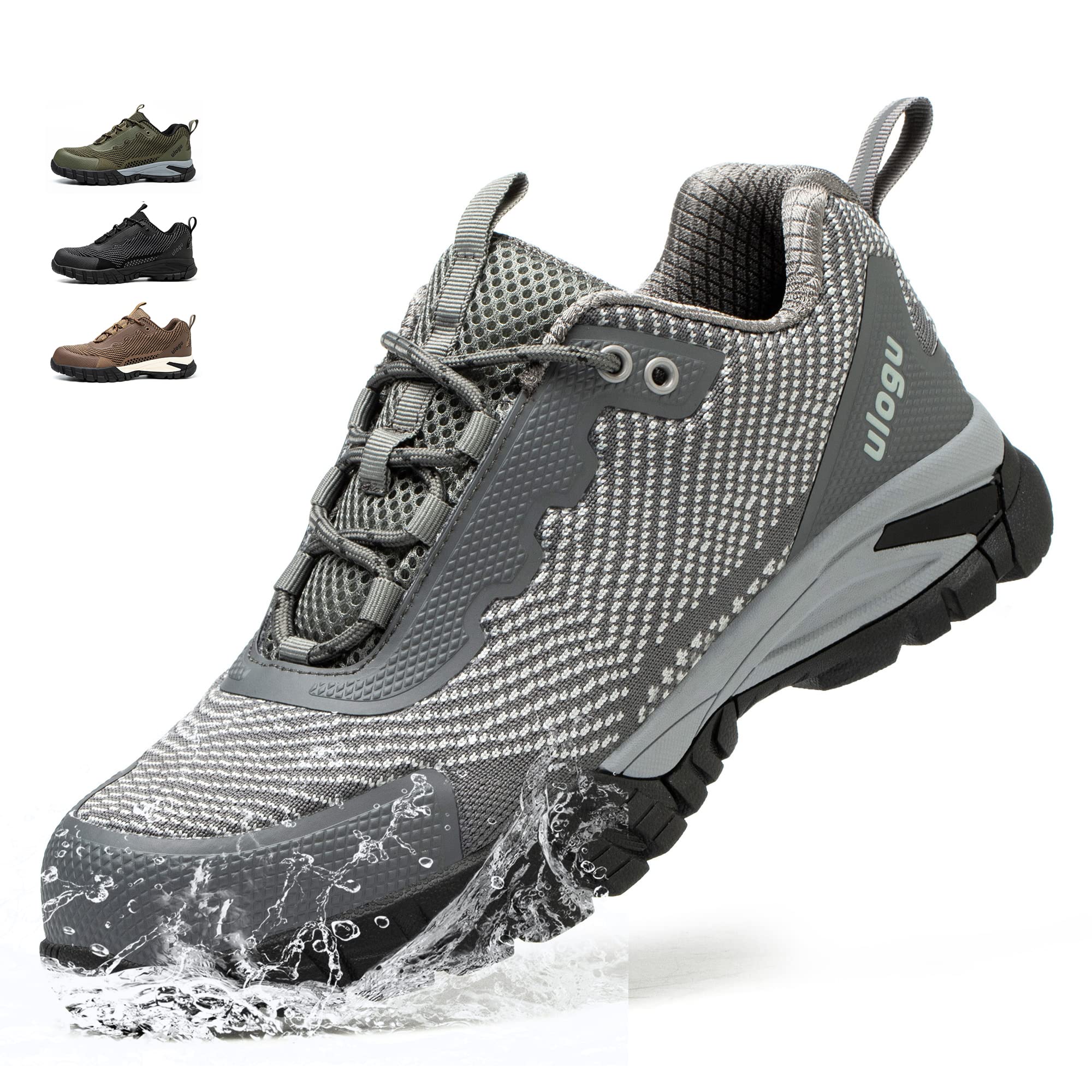 ulogu Steel Toe Shoes for Men Women Waterproof Non Slip Safety Work Shoes