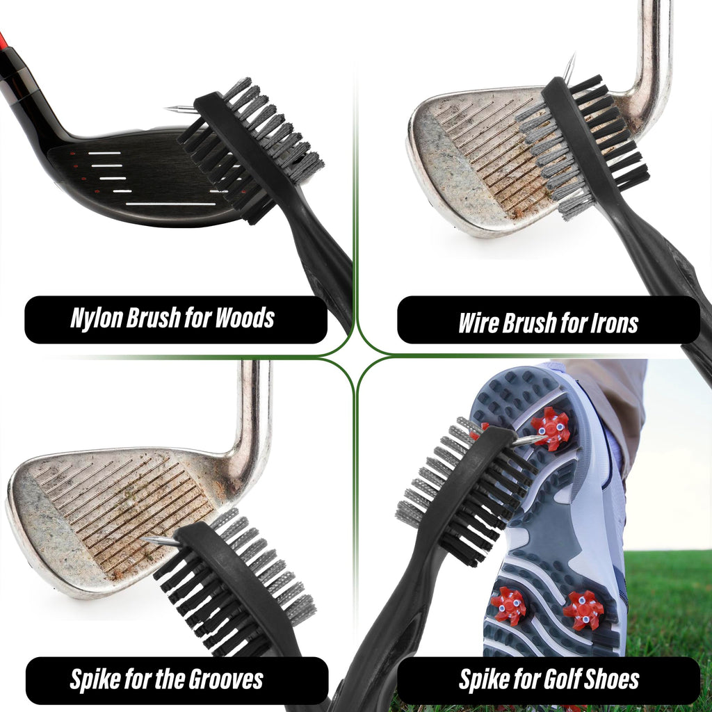Golf Essentials Kit | Must-Have Accessories – Water Brush, Towel, Club Brush, Ball Marker, Divot Repair Tool, Ball & Tee Holder, Golf Gifts for Men & Women