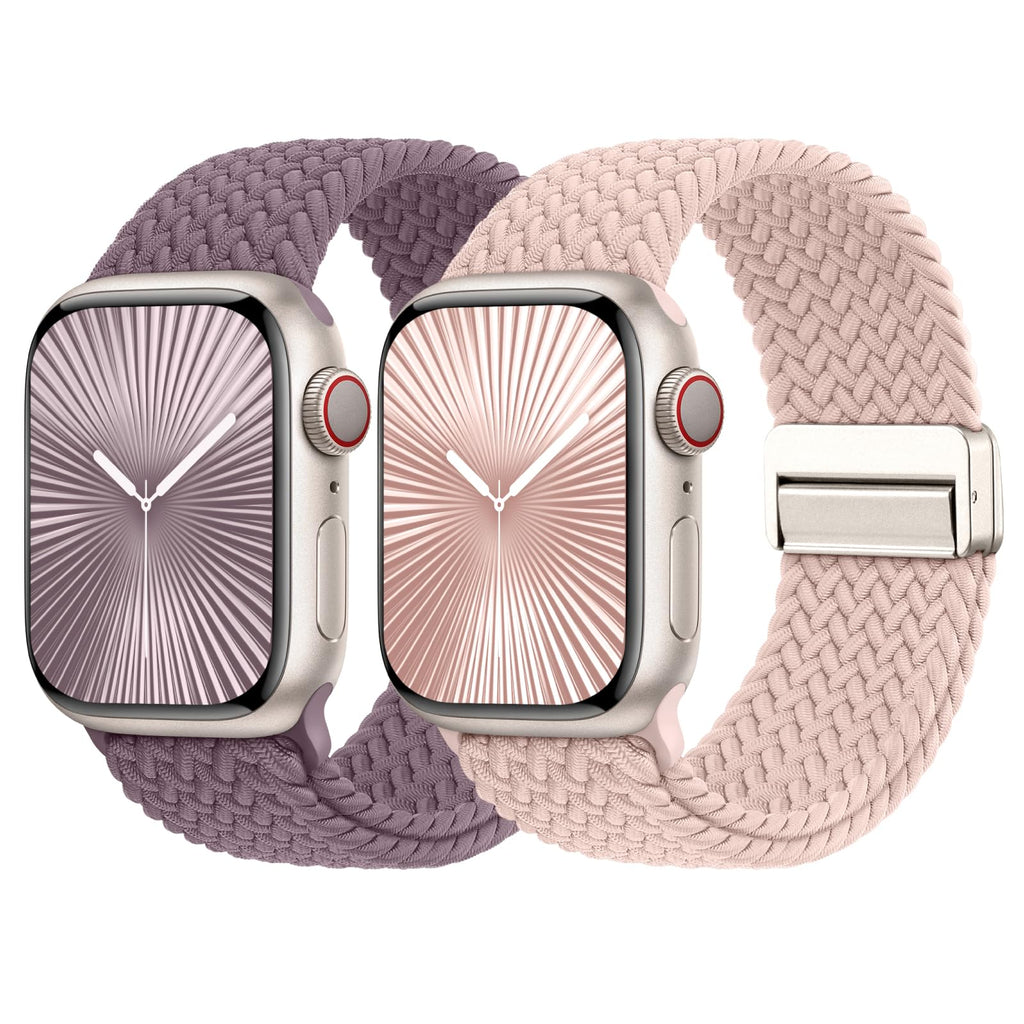 Braided Stretchy Bands with Magnetic Clasp Compatible for Apple Watch Band 38mm 40mm 41mm 42mm 44mm 45mm 46mm 49mm Women Men, Nylon Sport Solo Loop for iWatch Series 11 10 9 8 7 6 5 4 3 Ultra 3 2 1 SE