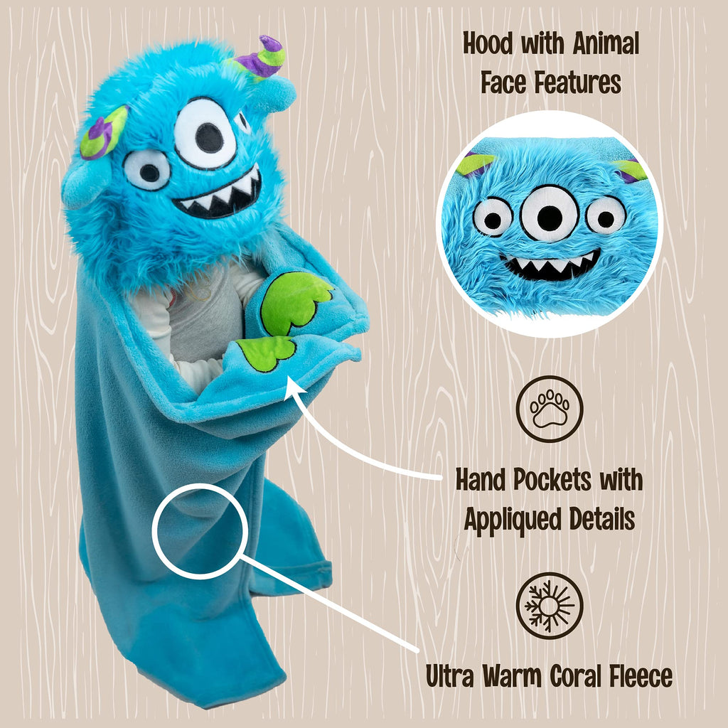 Lazy One Wearable Hooded Blanket for Kids, Animal Hooded Blanket (Bigfoot)