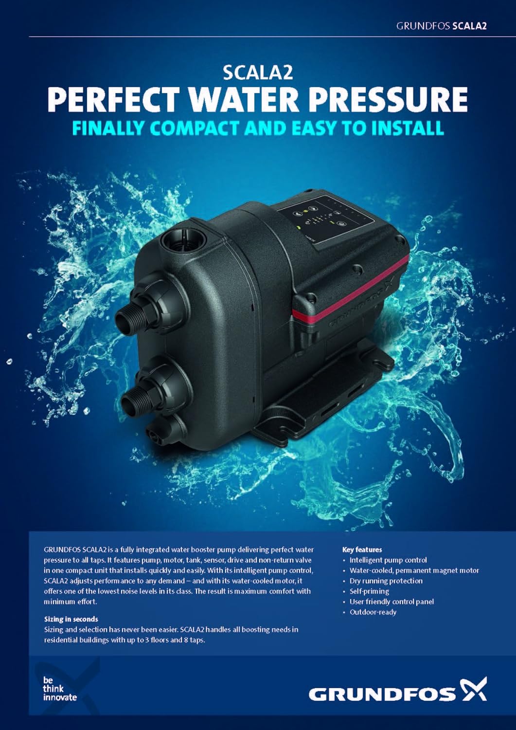 Grundfos 98562818 SCALA2 3-45 AVCBDF 1x115V 60Hz Pressure Boosting Pump