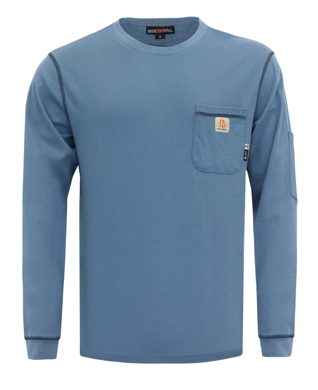 BOCOMAL FR Shirts for Men Lightweight Crew Long Sleeve Flame Resistant/Fire Retardant Shirt…