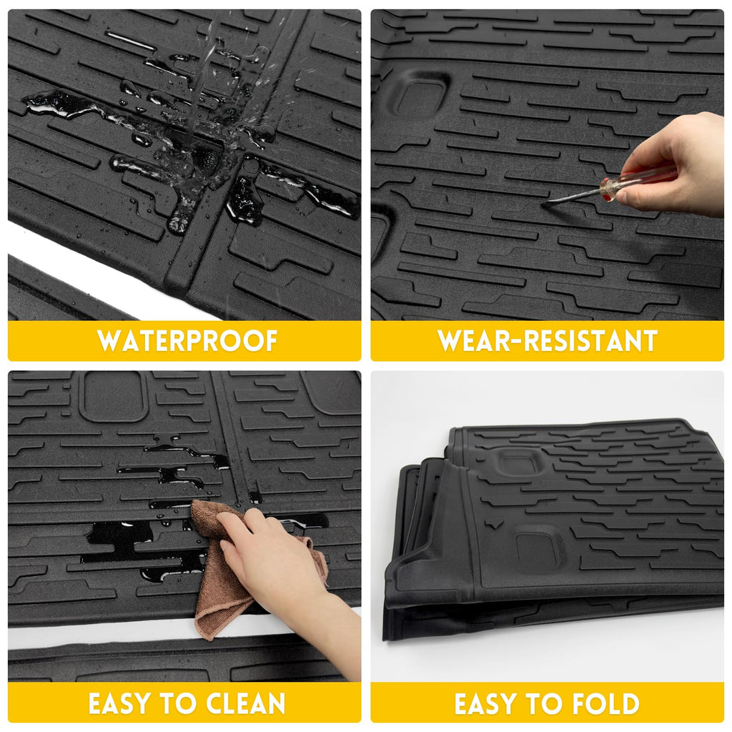 Cargo Mats for 2018-2025 Jeep Wrangler JL Unlimited 4X4 Trunk Mat with Backrest Liner, All Weather TPE Protector Rear Back Seat Mats for 18-25 Wrangler JL 4X4 4 Door Accessories