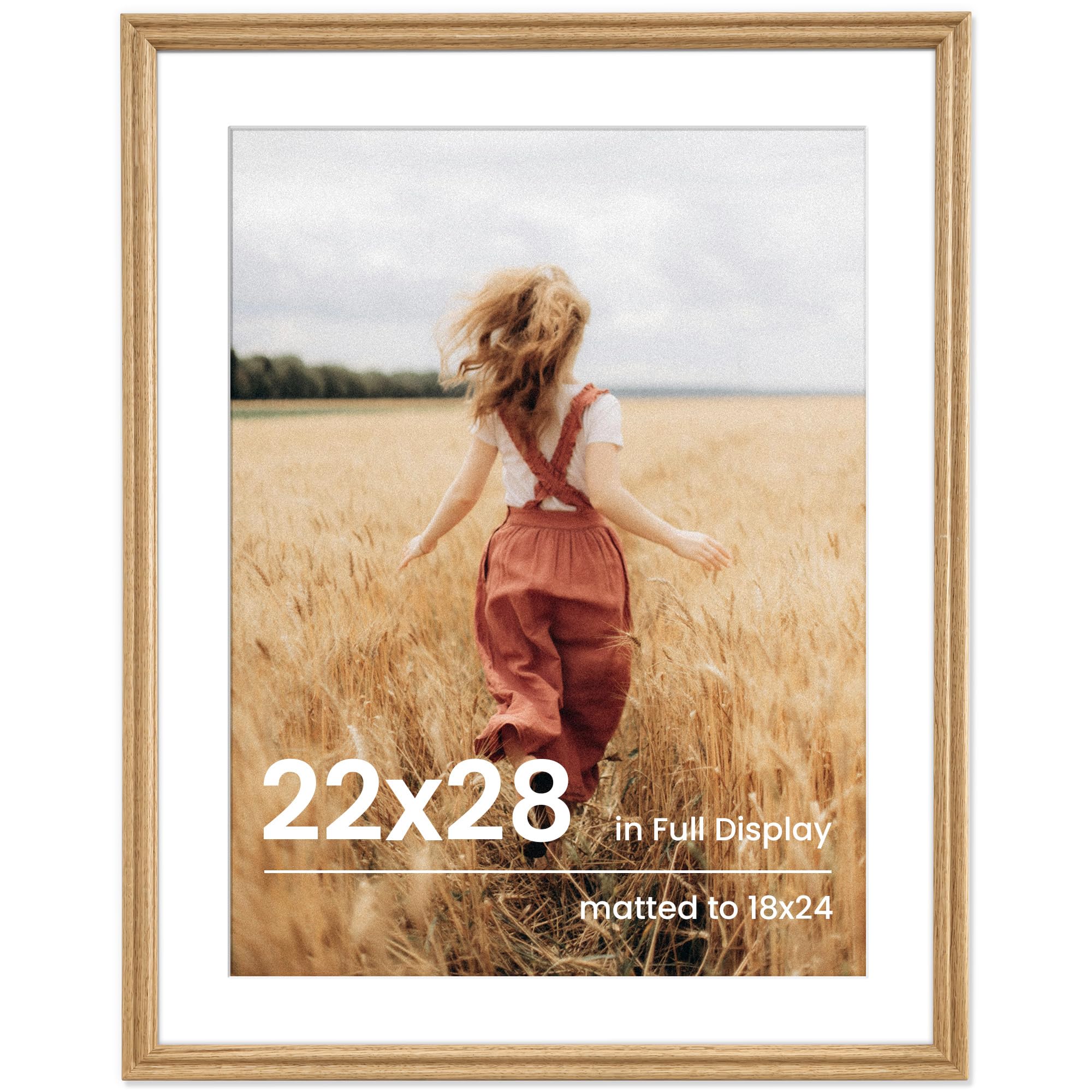 Fun Memories 5x7 Picture Frame with Mat for 4x6 Photo, Solid Elm Wood & Tempered Glass, Rustic Wall & Tabletop Display Frame, Grey, 1 Pack
