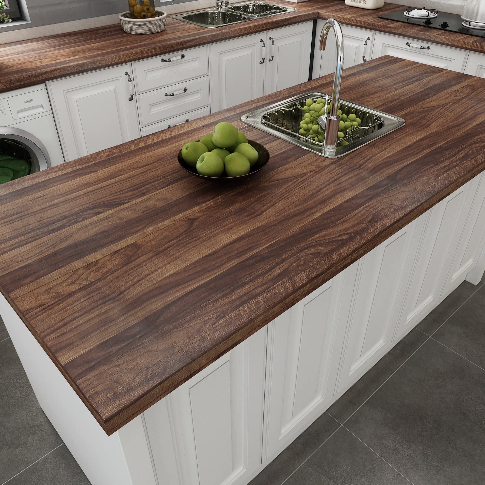 Decotalk Wood Contact Paper Wood Grain Contact Paper for Countertops Walnut Wood Countertop Vinyl Wrap Peel and Stick Wallpaper Dark Brown Wood Self Adhesive Contact Papers for Cabinets 12x120 inch