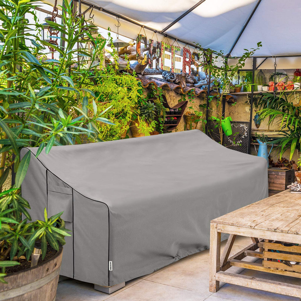 Patio Sofa Cover Waterproof, Heavy Duty 600D Oxford Fabric with UV Protection & Air Vents, Fits 52"W x 35"D x 34"H Inches for Outdoor Couch, Loveseat, Garden Furniture