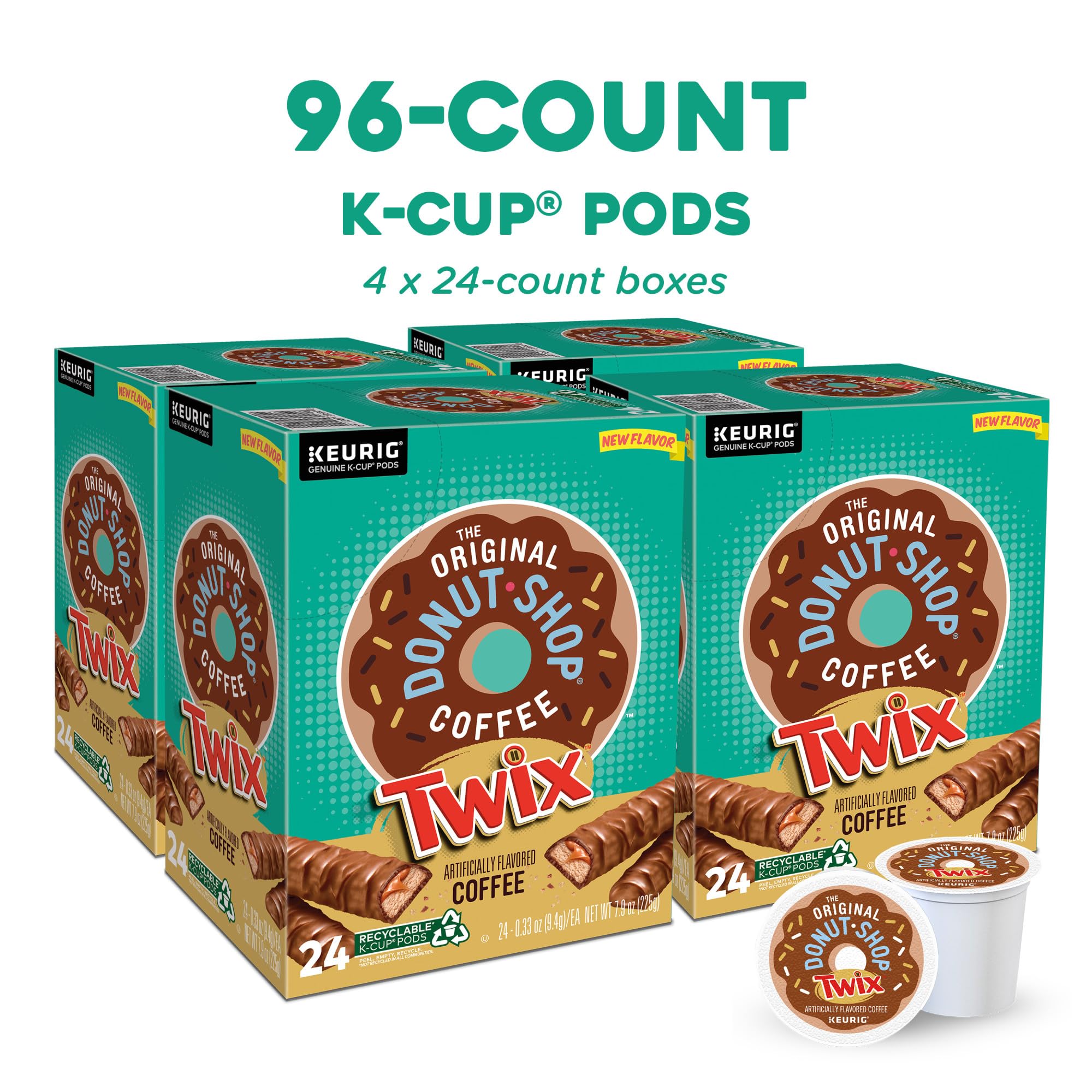 The Original Donut Shop Coffee Chocolate Glazed Donut Keurig Single-Serve K-Cup Pods, Medium Roast Coffee, 60 Count (6 Packs of 10)