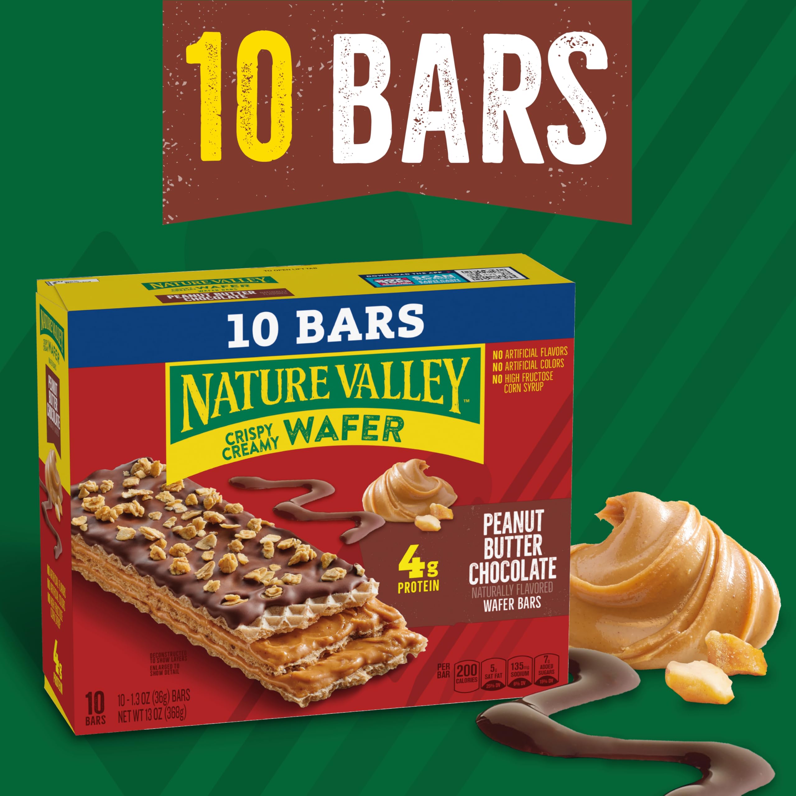 Nature Valley Crispy Creamy Wafer Bars, Blueberry, Whole Grain, 5 Bars, 6.5 oz
