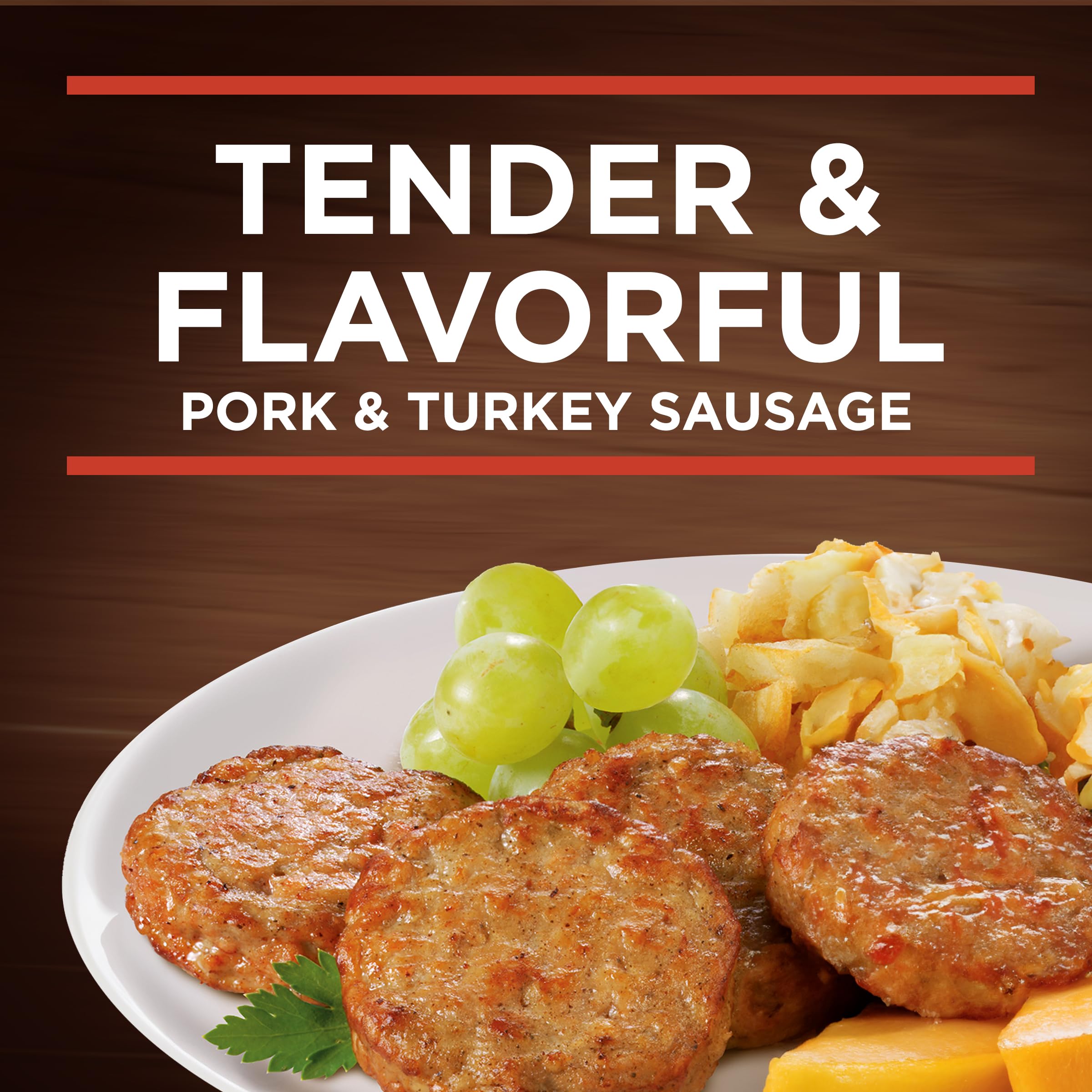 Banquet Brown'N Serve Original Fully Cooked Sausage Patties, Frozen Breakfast, 32 oz.
