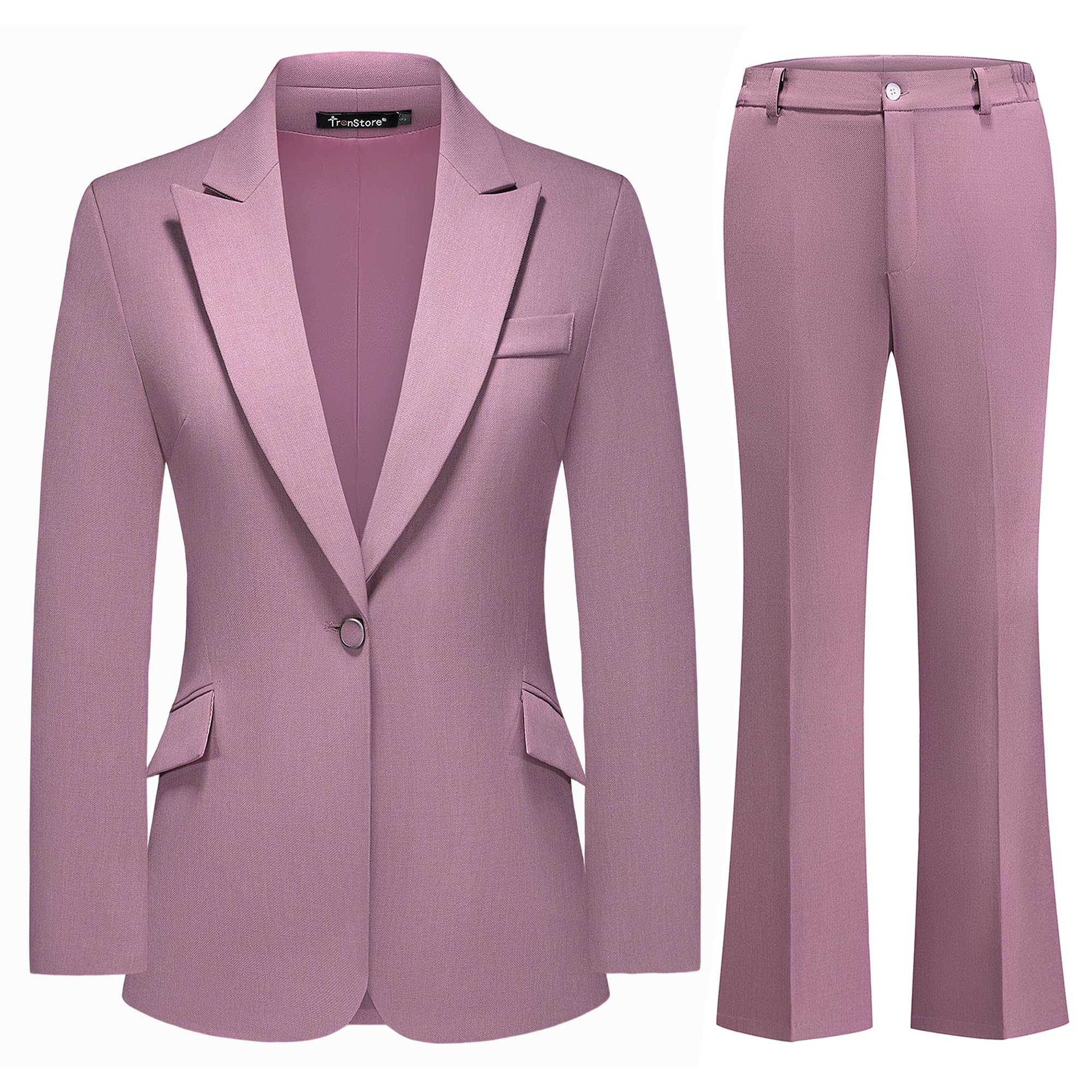 Women's Suit 2 Piece Set Pinstripe Blazer and Bootcut Dressy Pants Set for Work Office Business Outfits