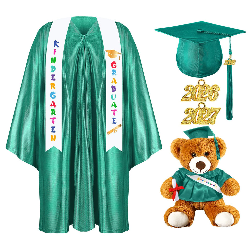 Sintuff 7 Pcs Kindergarten Preschool Graduation Cap and Gown with Bear Gifts 2026 Grad Stole Tassel Sash for Toddler Kids