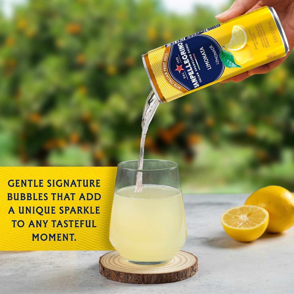 Sanpellegrino Italian Sparkling Drink Limonata, Sparkling Lemon Beverage, 6 Pack Of Cans 11.15 fl oz